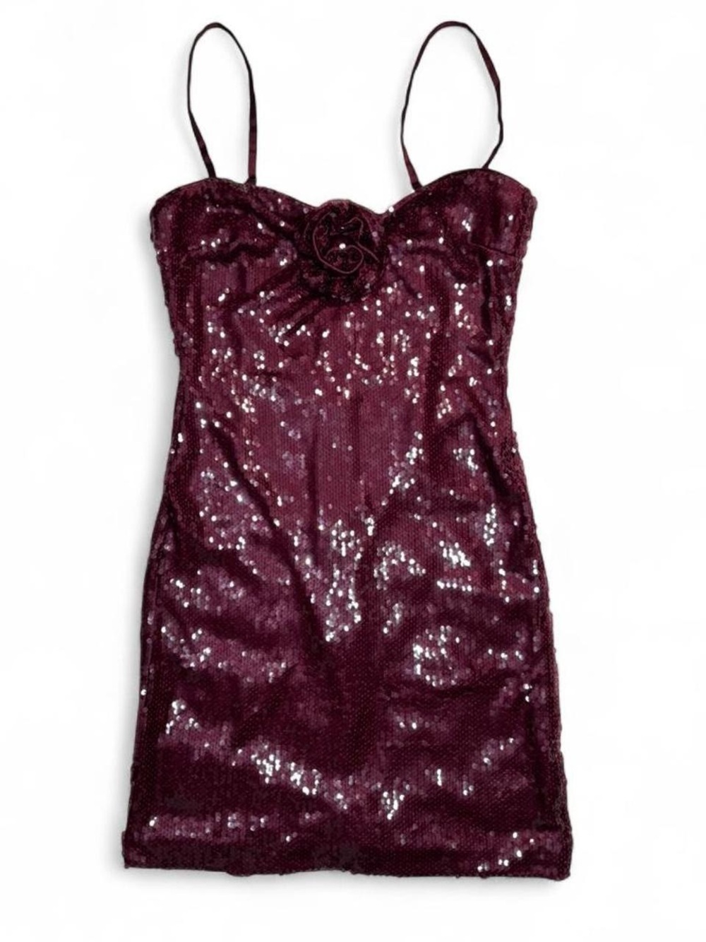 French Connection Burgundy Sequin dress
